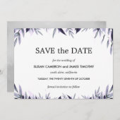 Dusty Botanical Floral Wedding Sla de datum op Save The Date (Voorkant / Achterkant)