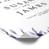 Dusty Botanical Floral Wedding Wedding Sign Poster (Hoek)