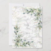 Dusty Botanical Greenery Gold Marble Save the Date (Achterkant)