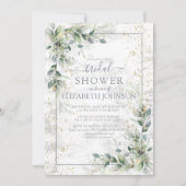 Dusty Botanical Greenery Gold Marble Vrijgezellenf Kaart (Voorkant)