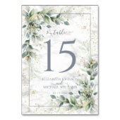 Dusty Botanical Greenery Gold Marble Wedding Kaart (Achterkant)