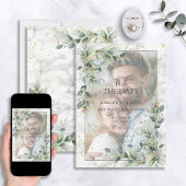 Dusty Botanical Greenery Gold Photo Save the Date