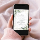 Dusty Botanical Greenery Gold Photo Wedding Kaart