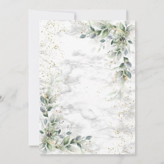 Dusty Botanical Greenery Gold Shower per Mail Kaart (Achterkant)