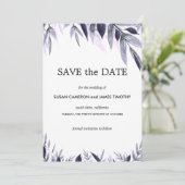 Dusty Botanische Bloemen Bruiloft Save the Date Ka (Staand voorkant)