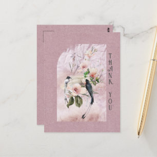 Dusty Bourgondië Magnolia Blossoms Bruiloft Dank u Briefkaart