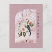 Dusty Bourgondië Magnolia Blossoms Bruiloft Dank u Briefkaart (Voorkant)