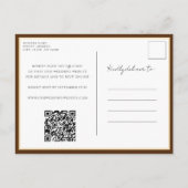 Dusty Brown Autumn laat QR Code vallen Weddenschap Uitnodiging Briefkaart (Achterkant)