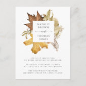 Dusty Brown Autumn laat QR Code vallen Weddenschap Uitnodiging Briefkaart (Voorkant)