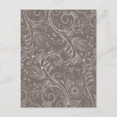 Dusty Brown Elegant Bloemen Bruiloft Details Informatiekaartje (Achterkant)