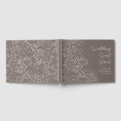 Dusty Brown Elegant Bloemen Bruiloft Gastenboek (Volledig)