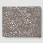 Dusty Brown Elegant Bloemen Bruiloft Gastenboek (Achterkant)