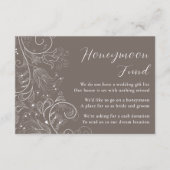 Dusty Brown Elegant Bloemen Bruiloft Huwelijksreis Informatiekaartje (Voorkant)