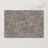 Dusty Brown Elegant Bloemen Bruiloft Huwelijksreis Informatiekaartje (Achterkant)
