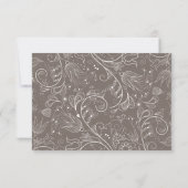 Dusty Brown Elegant Bloemen Bruiloft RSVP Kaartje (Achterkant)
