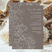 Dusty Brown Elegant Bloemen Bruiloft Save The Date