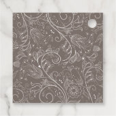 Dusty Brown Elegant Floral Wedding Dank u Bedankjes Labels (Achterkant)