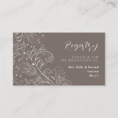 Dusty Brown Elegant Floral Wedding Registry Informatiekaartje (Voorkant)