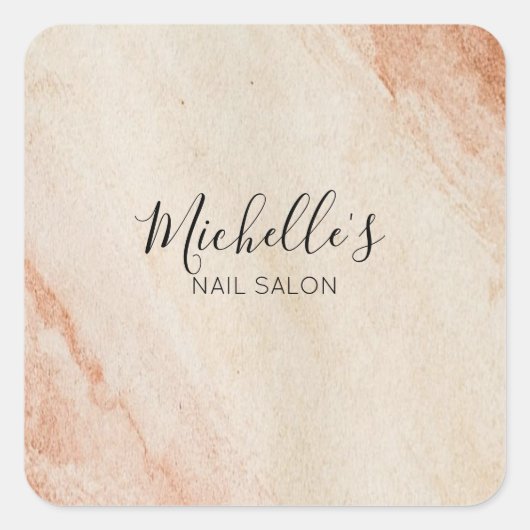 Dusty brown powder chic vierkante sticker (Voorkant)