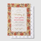 Dusty Brunt Orange Peony Flowers Fall Wedding Vellum Uitnodigingen (Offset (Uitnodiging))