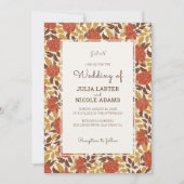 Dusty Brunt Sinaasappel Peony Flower Herfst Foto b Kaart (Voorkant)