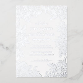 Dusty Brunt Sinaasappel Pioen Bloemen Herfst Bruil Folie Uitnodiging