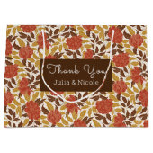 Dusty Brunt Sinaasappel Pioen Bloemen Herfst Bruil Groot Cadeauzakje (Voorkant)