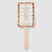 Dusty Brunt Sinaasappel Pioen Bloemen Herfst Bruil Handwaaier (Achterkant)