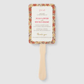 Dusty Brunt Sinaasappel Pioen Bloemen Herfst Bruil Handwaaier (Voorkant)