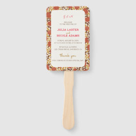 Dusty Brunt Sinaasappel Pioen Bloemen Herfst Bruil Handwaaier