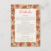 Dusty Brunt Sinaasappel Pioen Bloemen Herfst Bruil Informatiekaartje (Voorkant)