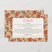 Dusty Brunt Sinaasappel Pioen Bloemen Herfst Bruil Informatiekaartje (Voorkant / Achterkant)