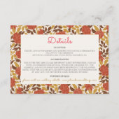 Dusty Brunt Sinaasappel Pioen Bloemen Herfst Bruil Informatiekaartje (Voorkant)