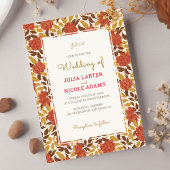 Dusty Brunt Sinaasappel Pioen Bloemen Herfst Bruil Kaart