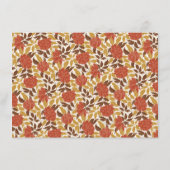 Dusty Brunt Sinaasappel Pioen Bloemen Herfst Bruil Menu (Achterkant)