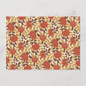 Dusty Brunt Sinaasappel Pioen Bloemen Herfst Bruil Menu (Achterkant)