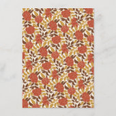 Dusty Brunt Sinaasappel Pioen Bloemen Herfst Bruil Menu (Achterkant)