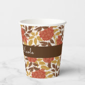 Dusty Brunt Sinaasappel Pioen Bloemen Herfst Bruil Papieren Bekers (Achterkant)
