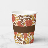 Dusty Brunt Sinaasappel Pioen Bloemen Herfst Bruil Papieren Bekers (Rechts)