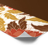 Dusty Brunt Sinaasappel Pioen Bloemen Herfst Bruil Poster (Hoek)