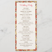 Dusty Brunt Sinaasappel Pioen Bloemen Herfst Bruil Programmakaart (Achterkant)