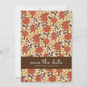 Dusty Brunt Sinaasappel Pioen Bloemen Herfst Bruil Save The Date (Achterkant)
