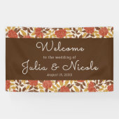 Dusty Brunt Sinaasappel Pioen Bloemen Herfst Bruil Spandoek (Horizontaal)