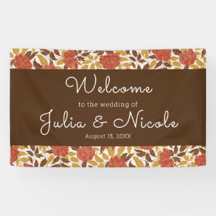 Dusty Brunt Sinaasappel Pioen Bloemen Herfst Bruil Spandoek