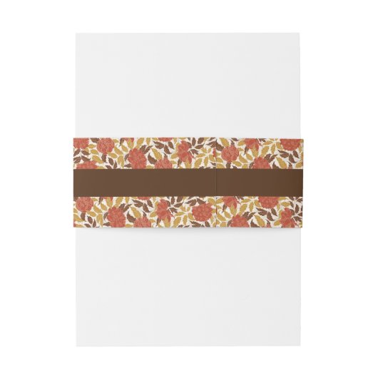 Dusty Brunt Sinaasappel Pioen Bloemen Herfst Bruil Uitnodigingen Wikkel (Achterkant Voorbeeld)