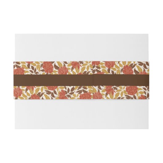 Dusty Brunt Sinaasappel Pioen Bloemen Herfst Bruil Uitnodigingen Wikkel (Achterkant Voorbeeld)