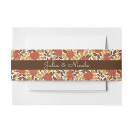 Dusty Brunt Sinaasappel Pioen Bloemen Herfst Bruil Uitnodigingen Wikkel