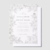 Dusty Brunt Sinaasappel Pioen Bloemen Herfst Bruil Vellum Uitnodigingen (Offset)