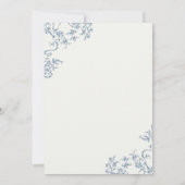 Dusty Bue Chinoiserie Baby shower Tea Party Kaart (Achterkant)