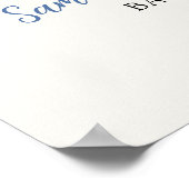 Dusty Bue Chinoiserie Baby shower Welkomstbord Poster (Hoek)